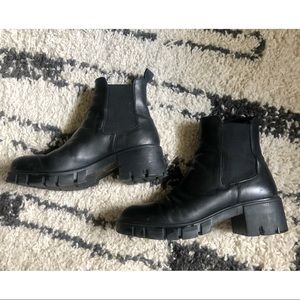 Black Chunky Chelsea Boots